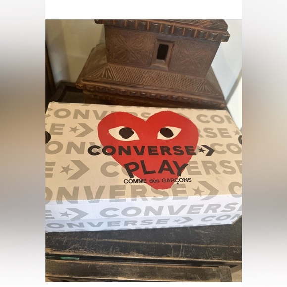 COMME DES GARCONS PLAY Converse  Chuck Taylor High Top Sneakers Sz 8 Women’s - Picture 7 of 9